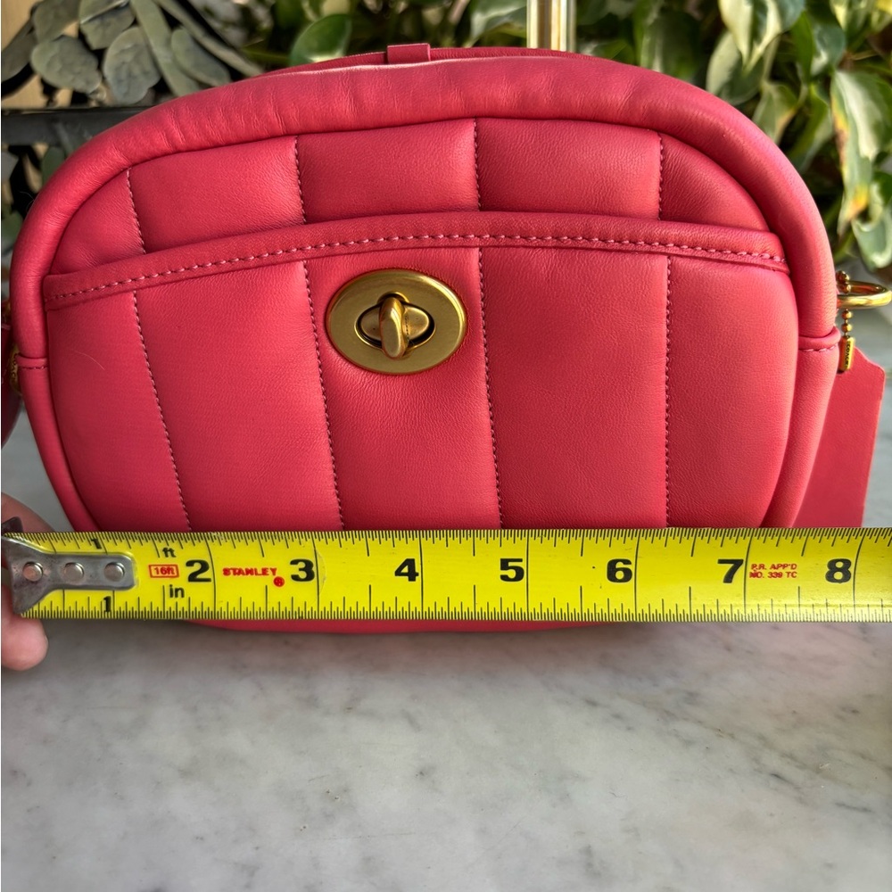 Coach Coral Quilted Mini Crossbody with Gold Turn-Lock and Removable Strap - Picture 14 of 16